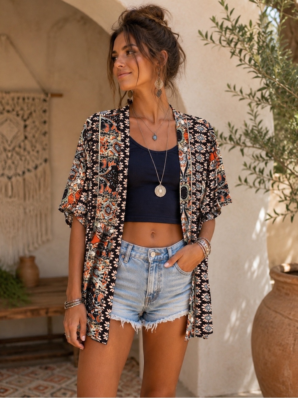 Bohemian Print Women's Cardigan